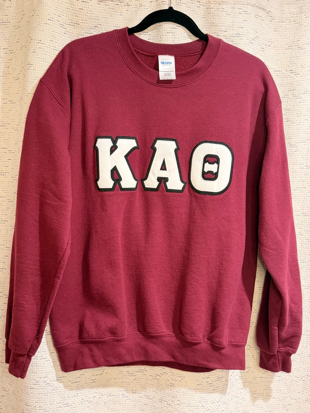 Gildan  Crewneck Sweatshirt - Maroon with White/Black Lettering